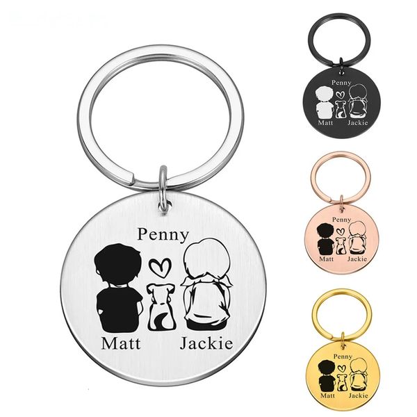 Portachiavi personalizzati Portachiavi regalo di San Valentino Catena con nome personalizzato per fidanzato Amanti dei cani Fidanzata Coppia Anello 231206