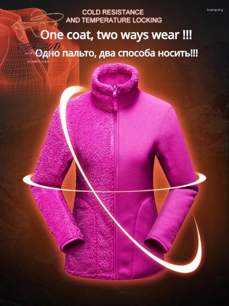 Damen Hoodies Winter Polar/Coral Fleece Harajuku Damen Süße warme Mäntel Reversible Flanell Pullover Sweatshirt Drop