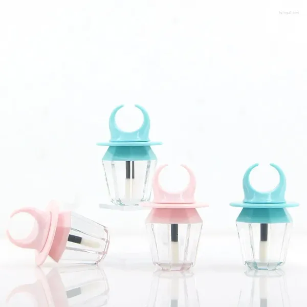 Vorratsflaschen, leer, 8 ml, rosa, blau, diamantförmig, Ringform, Lipgloss-Röhre, Kosmetikbehälter, Flasche, 36 Stück