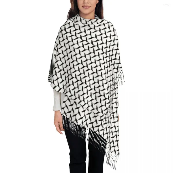 Lenços palestinos keffiyeh palestino mapa cachecol para mulheres inverno outono xale envoltório grandes senhoras