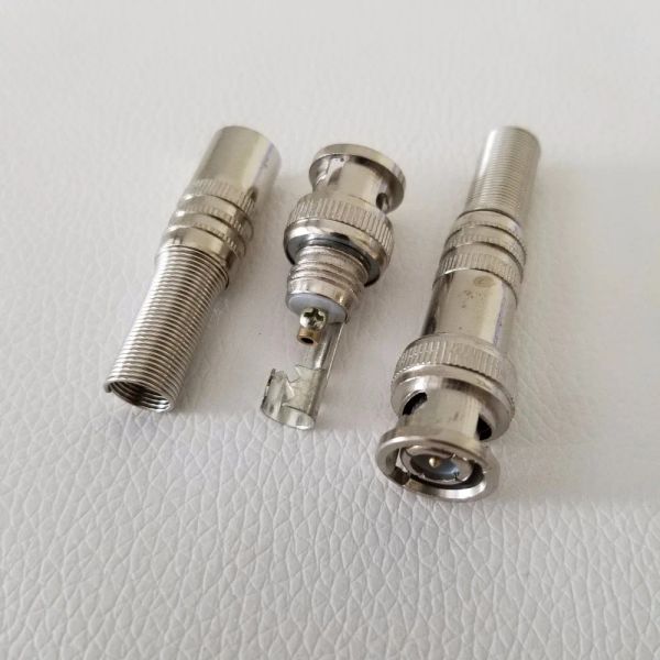 10pcs X conector macho BNC para adaptador de cabo coaxial CCTV