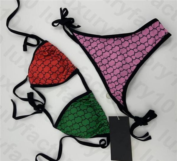 2021 il più nuovo stile bikini a due pezzi novità contrasto di colore costumi da bagno donna039s speciale modello scozzese elegante perizoma gamba alta bikini7462064