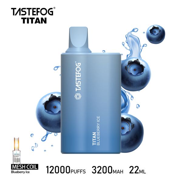 Tastefog Titan Puff 12K Elektronische Zigarette Puff 12000 Großhandel Einweg-Vape 2% 22 ml 3200 mAh Superbatterie 10 Geschmacksrichtungen Großhandel