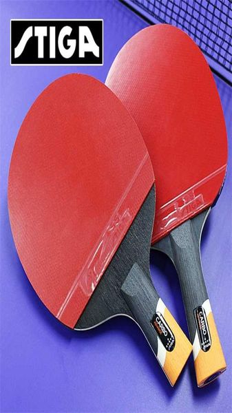 Stiga 6 estrela raquete de tênis mesa pro pingpong paddle espinhas para raquetes ofensivas esporte stiga raquete oco lidar com 2201059444866