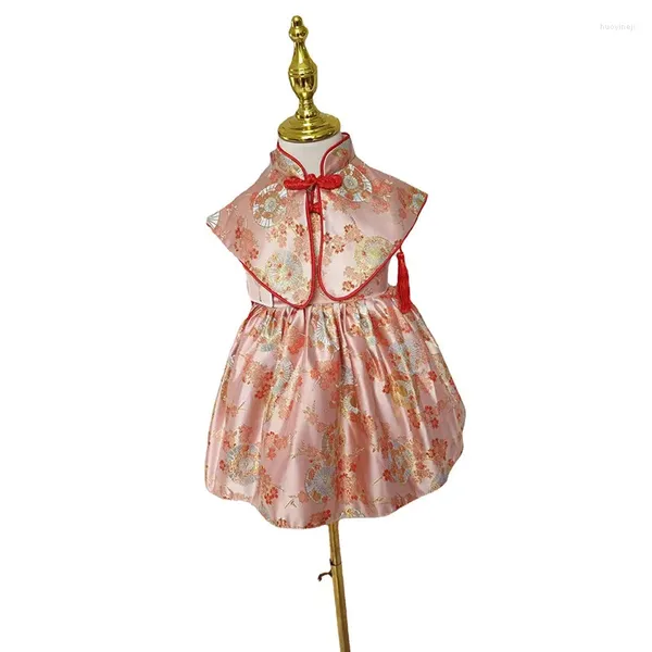 Vestidos de menina estilo chinês flor traje infantil vestido de festa arco cheongsam qipao para meninas trajes de princesa crianças 1-10 anos