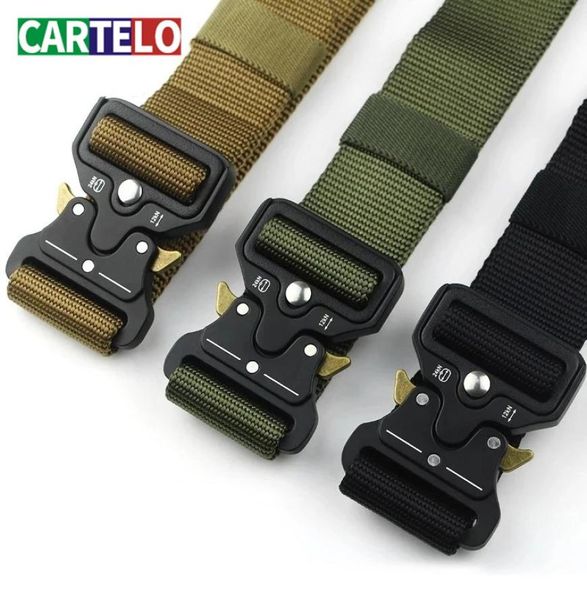 Cinto tático militar de marca masculina CARTELO especialmente projetado para militares com fivela de metal cinto ajustável 5806827