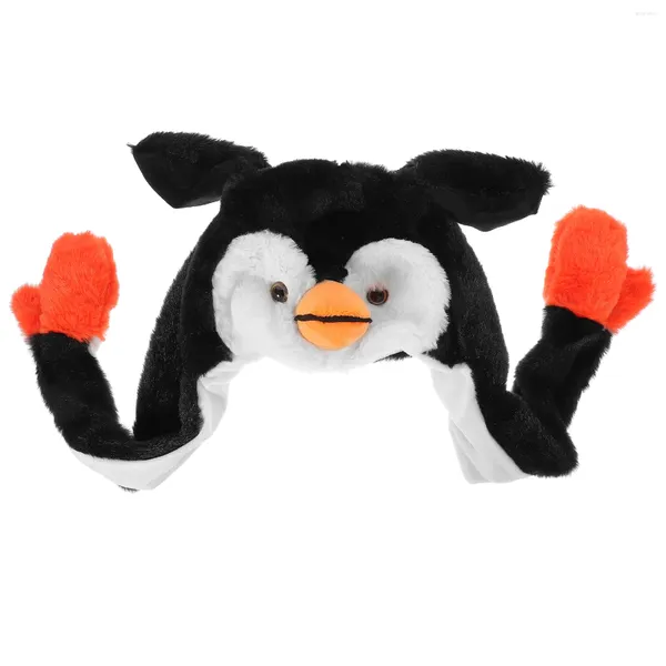 Berets pinguim chapéu animal headdress adultos chapéus orelha traje acessório decorativo pelúcia prop desempenho tem