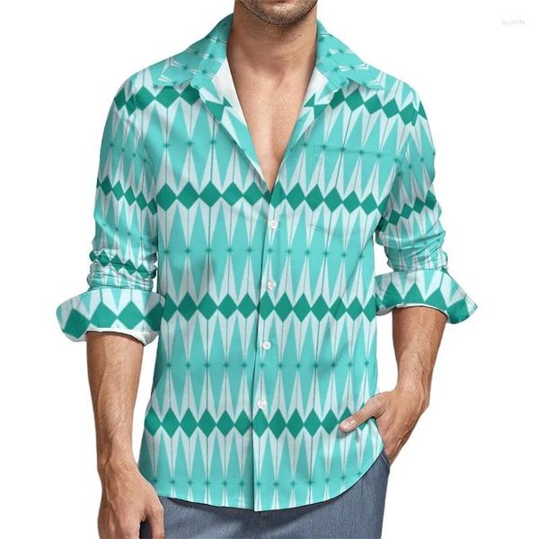 Camisas Casuais Masculinas Vendendo Camisa De Pássaro Vintage Bonito Impressa De Manga Comprida Havaiana Outono Solta