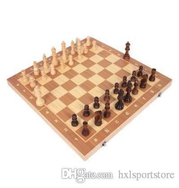 Set di scacchi in legno pieghevole Set di giochi di intrattenimento internazionale di scacchi Tavolo pieghevole educativo durevole e resistente all'usura Entertai6955299