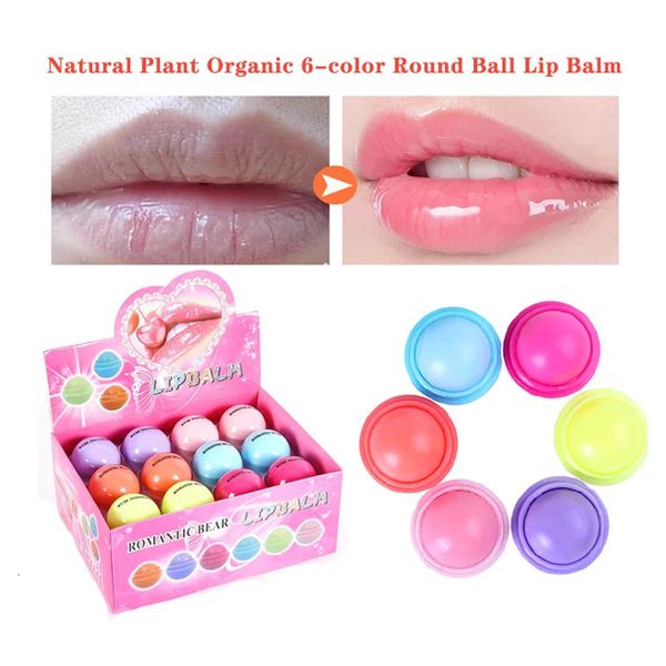 Lippenbalsam im Großhandel, 24 Stück, Kugel-Lippenbalsam, Make-up, Baby-Romantischer Bären-Lippenbalsam, süßer fruchtiger Geschmack, Libalm, nahrhafte Lippenpflege, Kosmetik, Lot 231202