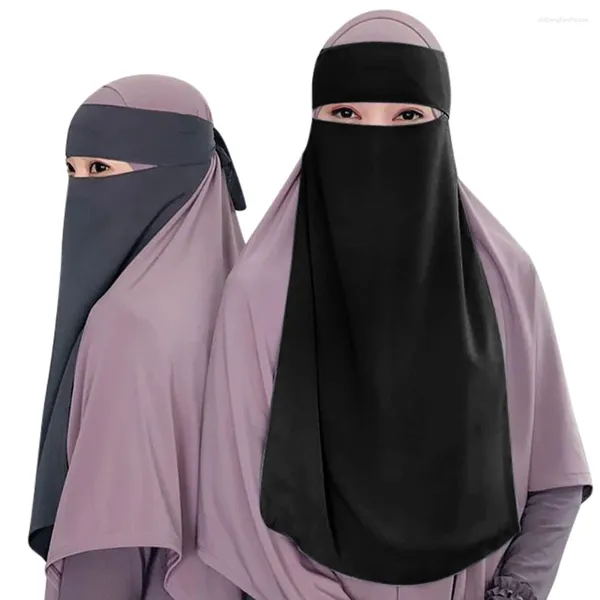 Этническая одежда высокого качества, удобный и мягкий мусульманский никаб, крышка для лица, хиджаб, шляпа, надеваемый исламский шарф, завязка на спине, головной убор, женский головной убор