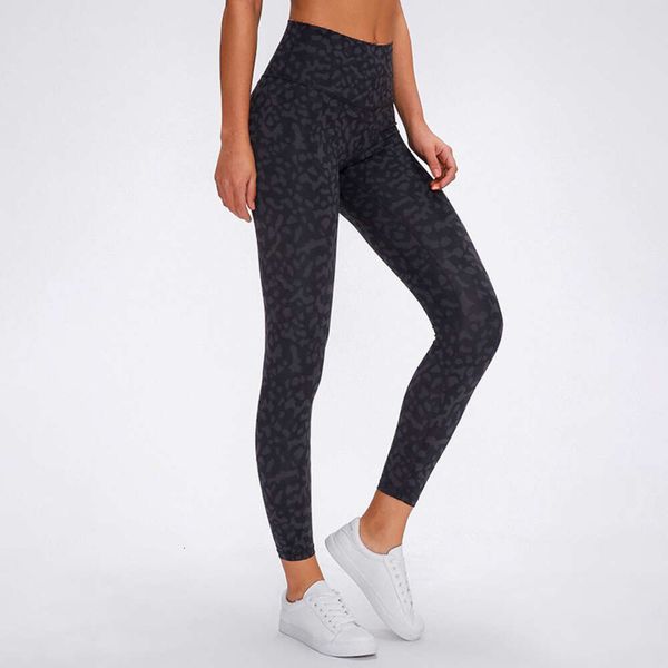 Lu Lu Pant Lemon Align Camo und Leopard Fitness-Workout-Strumpfhose für Damen mit nacktem Gefühl, 7/8-Länge, hocksichere Leggings, Fitnessstudio, hohe Taille, bedruckte Hose