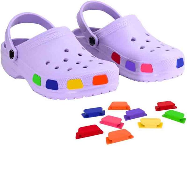 Confezione da 14 ciondoli colorati per scarpe, compatibili con Crocs classiche, Crush Crocs e All Terrain Crocs, Ciondoli funzionali per ragazze, ragazzi, bambini, adolescenti, uomini, donne