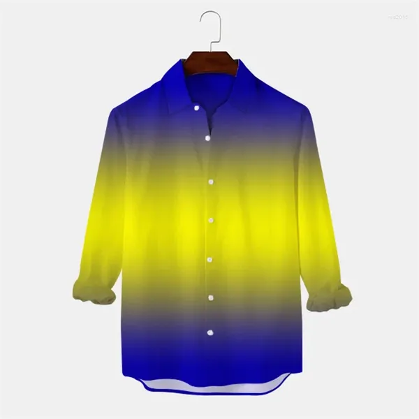 Herren-Freizeithemden, Mode, Frühling und Herbst, grenzüberschreitender E-Commerce, unabhängige Website mit 3D-Farbverlaufsdruck, hawaiianisches Langarmshirt