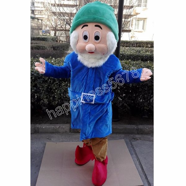 Costumi per mascotte nano blu di taglia per adulti Personaggio dei cartoni animati Vestito di carnevale per adulti Taglia per adulti Festa di Natale di Halloween Abiti di carnevale per uomo Donna