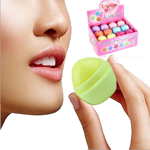 Lip Plumper 24Pcsbox Balm Round Ball Transparent Kawaii Makeup Lippenstift Set Feuchtigkeitsspendende Pflegeprodukte Bulk 231207