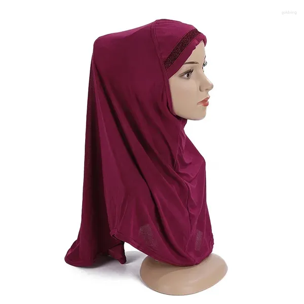 Abbigliamento etnico Adulti o ragazze grandi Taglia media Pregate Hijab Sciarpa musulmana Foulard islamico Cappello Amira Pull On Headwrap H063 Hijab