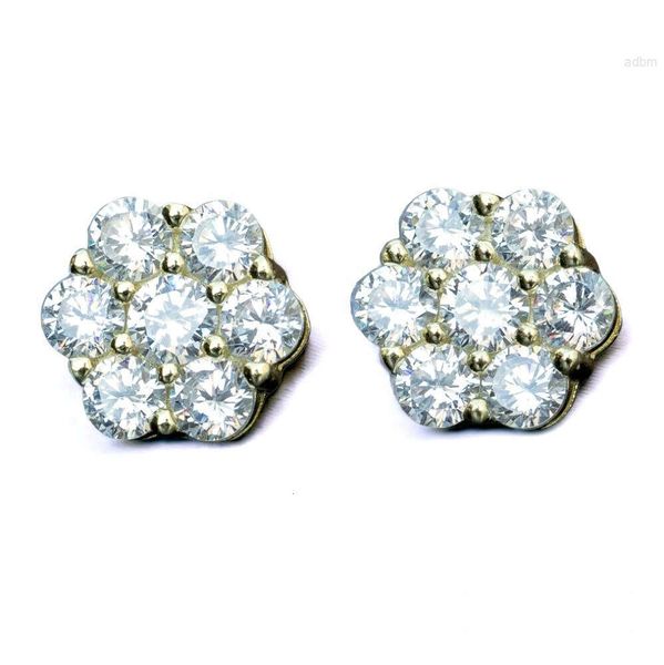 Solitaire Stud Earring Ronde Natuurlijke Diamanten Oorbellen voor Vrouwen 14kt Geel Rose Wit Goud Fijne Sieraden Vvs Moissanite