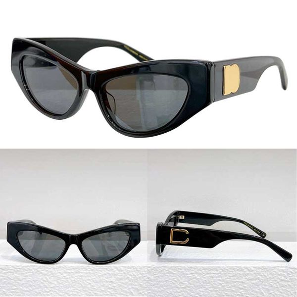 Designer donna Cat Eye elastico nero acetato montatura piccola oro moda retrò occhiali da sole da donna DG4450 occhiali personalizzati con barra e sfera di alta qualità