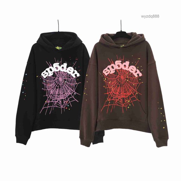 Spider Herren Damen Hoodie Sp5der Hoodies Designer Sweatshirts Qualität Sweatshirt Paar Pullover Kleidung Mode Trainingsanzug Schwarz Weiß Rosa Webgrafik xxl 7KE4