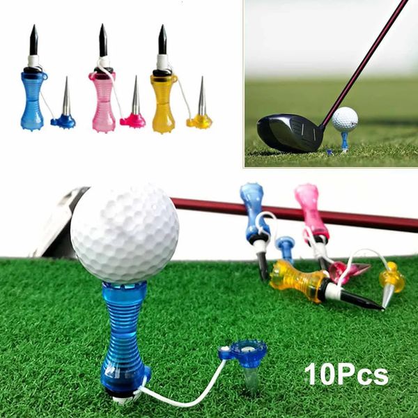 Golf Tees 10 Pcs Primavera Golf Tees Plástico Inquebrável 70/80mm Longo Bulk Reutilizável Flexível Tee Lift Step para Homens Mulheres Prática Treinamento 231204