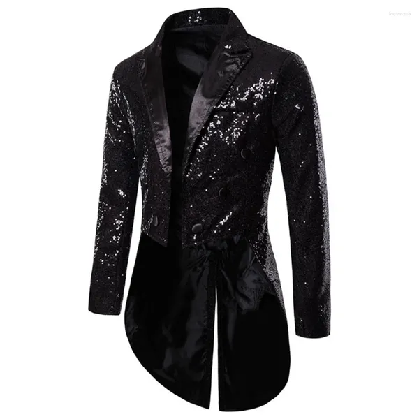 Jaquetas masculinas brilhantes glitter lantejoulas tailcoat blazer homens boate baile terno casaco festa executar traje roupas de palco smoking