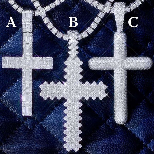 Personalizzato Vvs Moissanite Diamond Christians Ankh Ciondolo croce ghiacciato in argento 925 placcato oro di alta qualità