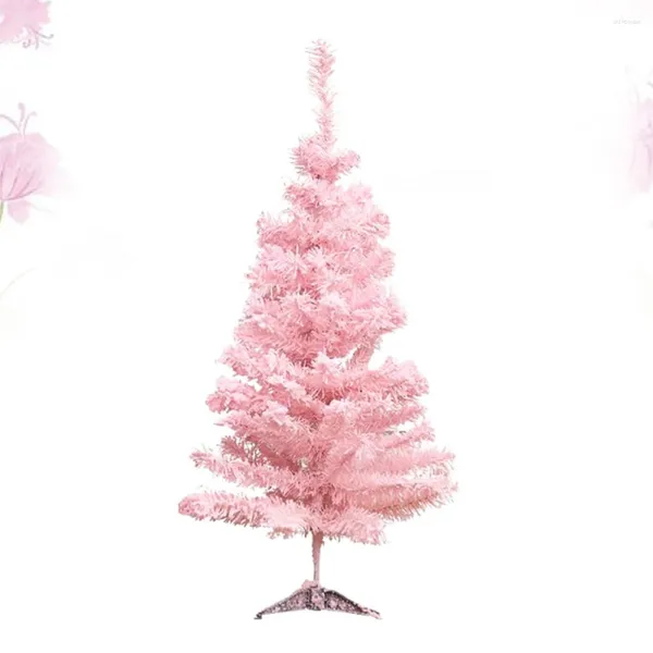 Рождественские украшения Креативный декор елки из кедра Мини-опора Искусственные украшения для украшения розового цвета