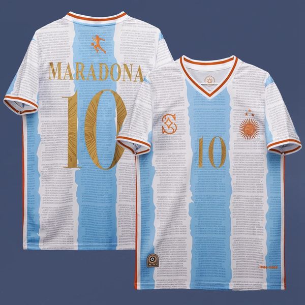 Diğer Spor Malzemeleri Arjantin Futbol Gömlek Futbol Forması Mens Maradona Camiseta Futbol Maillot Camisa De Time Fussball Trikot Voetbal Uniform 231206