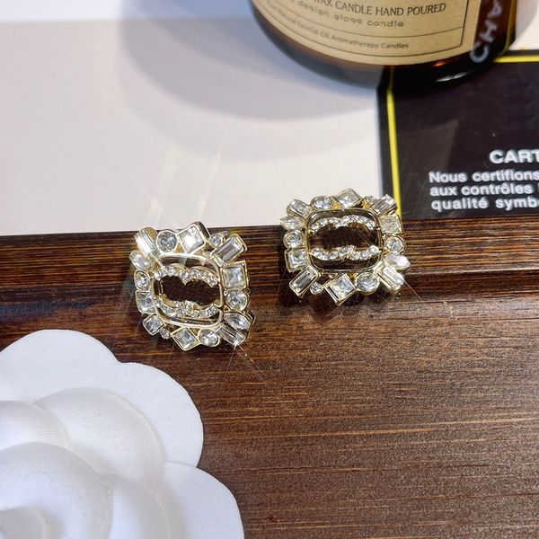 Boutique diamante brincos moda feminina amor jóias projetadas para mulheres com charme elegante estilo original logotipo clássico brincos com caixa