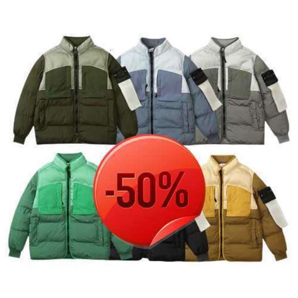 Sconto di Natale Felpe con cappuccio da uomo Felpe Giacca invernale da uomo Cappotto firmato Winterjacke Manica classica Striscia riflettente Patchwork multielemento Piumino in cotone Pu