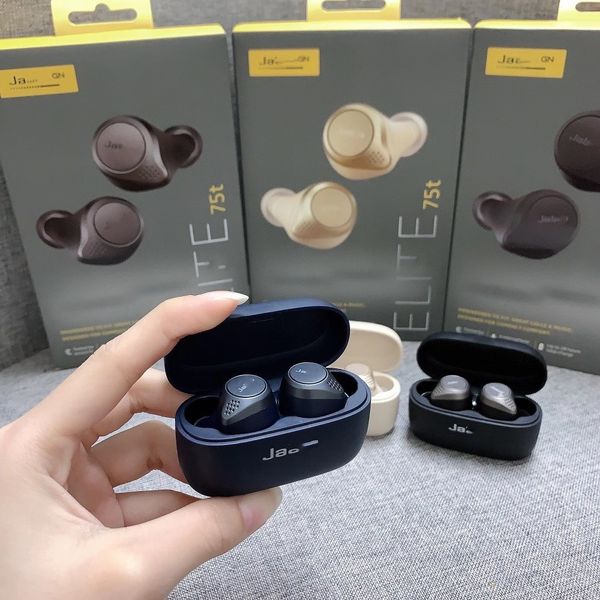 Jabras Elite 75t Auricolari Bluetooth wireless per supporto musicale sportivo Ipx55 Auricolari impermeabili antipolvere Auricolari Marca TWS Airpods Custodia per auricolari