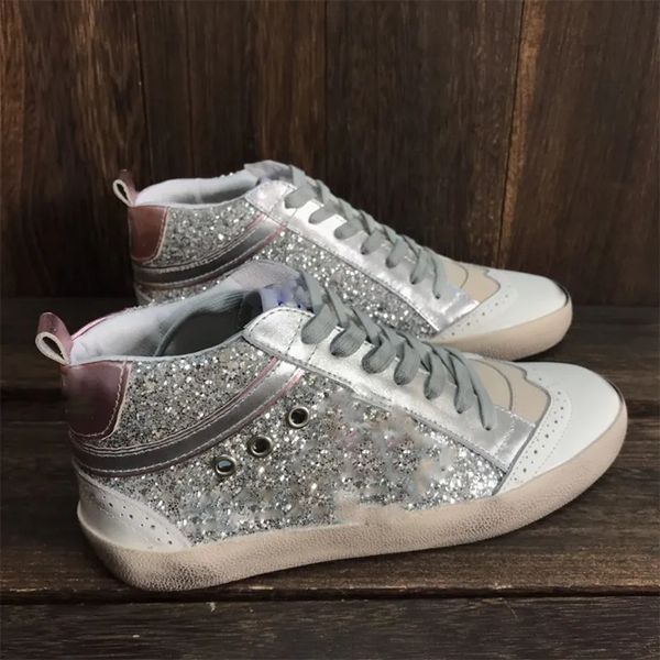 Luxo Francy High Top Sneakers Itália Marca Sapato Clássico Branco Do-Old Dirty Designer Homem Mulheres Sapatos Casuais Mulheres Sapatilhas Super Star Sapatos Designer Homem Sapato Casual