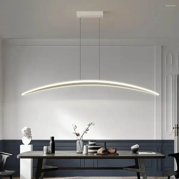 Lâmpadas pendentes 1m 1.2m branco simples led lustre para sala de estar luzes decoração iluminação estilo moderno linha lâmpada