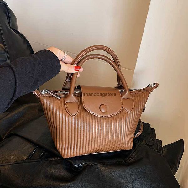 Сумка для обеда Instagram Longxiang Bag Большая вместительная сумка 2023 Новая женская расширенная текстура Универсальная большая булочка с клецками для поездок на работу