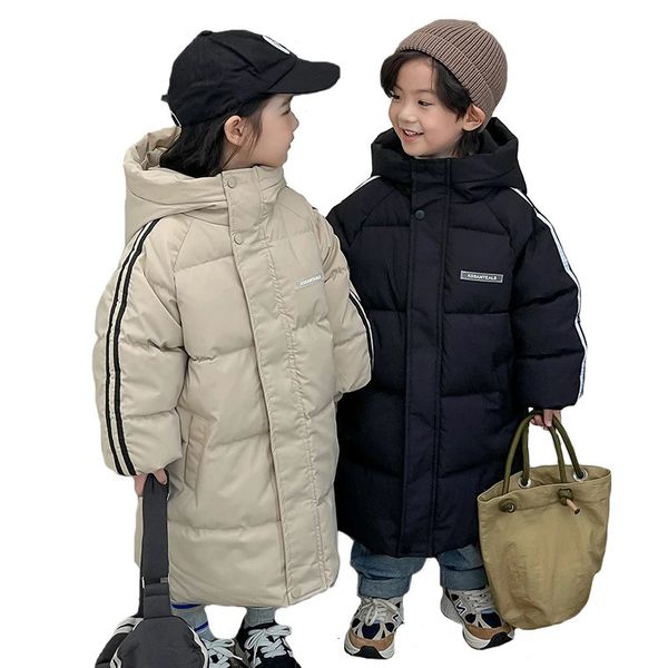 Set di abbigliamento Inverno ragazzi ragazze più calda giacca con cappuccio in velluto 2 9 anni piumino coreano ispessimento 2023 abbigliamento moda per bambini 231207
