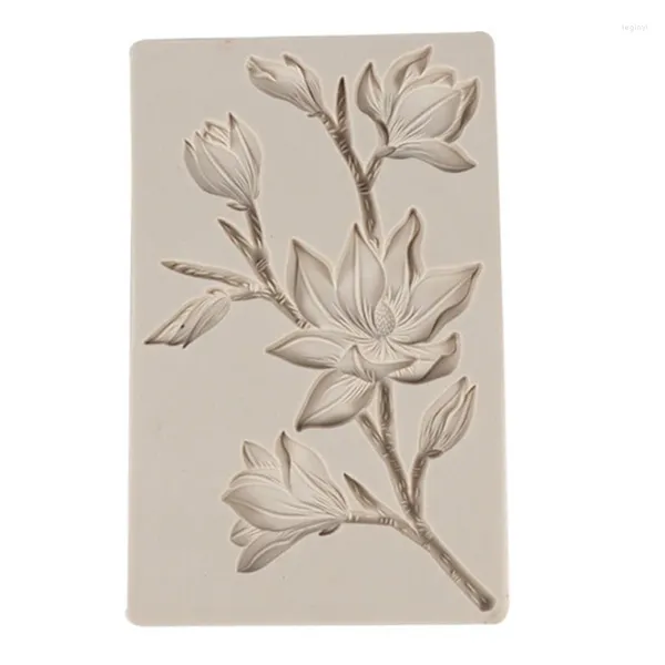 Stampi da forno Stampo in silicone per fondente Strumenti per decorare torte Forma di fiore di magnolia Pasta artigianale per zucchero Candela fai da te Artigianato in resina Art