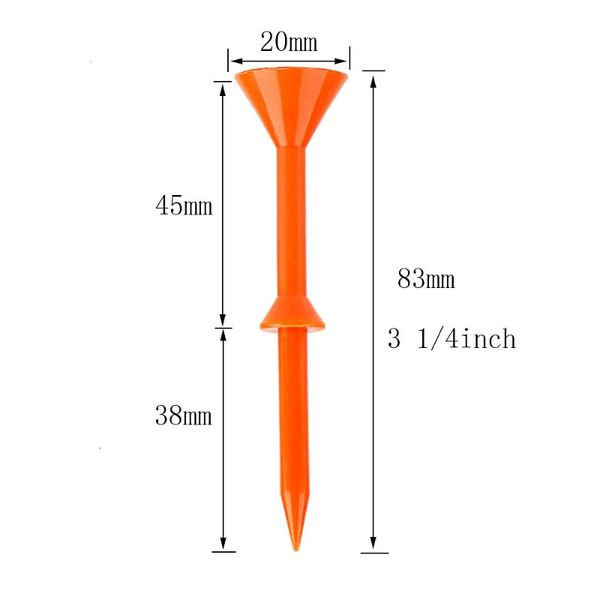 Golf Tees 100 Pc Atualização Big Cup Inquebrável Golf Tees Plástico 70mm 8m Side Spin Reduza a Fricção Tee para Homens Mulheres 231204