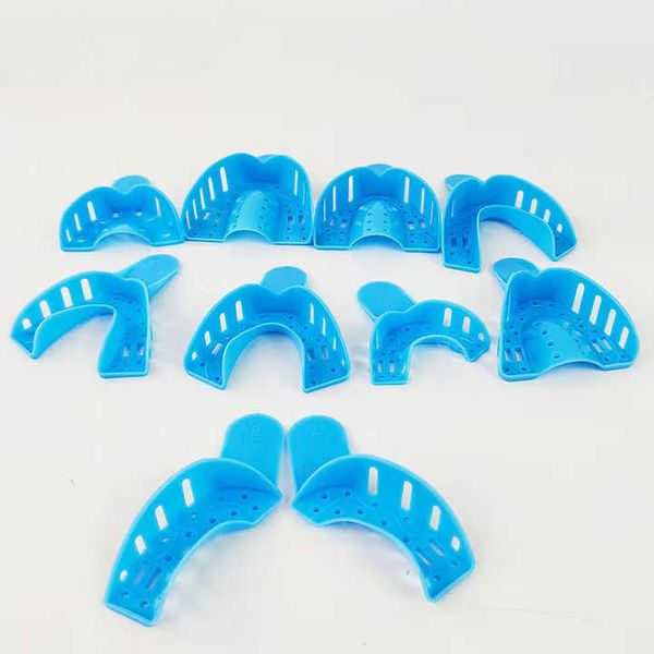 10 diverse dimensioni nel set (1 set) Vassoio per denti monouso per bocca per impronte dentali in vendita calda in plastica