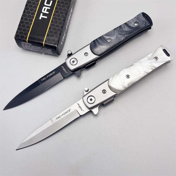 TAC-Force Yay Destekli TF-438p Simüle edilmiş İnci Kaplama Saplama Stiletto Taktik EDC Floding Pocties