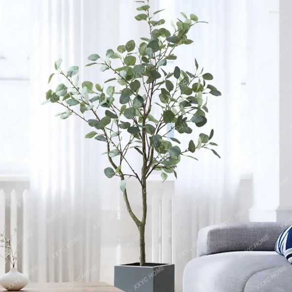 Dekorative Blumen Künstliche Pflanze Bonsai Eukalyptusbaum Innenwohnzimmer Nordic On-the-Ground Green Fake Trees Ornaments