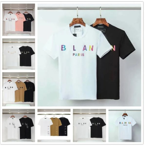 Nova camiseta designer de luxo t-shirt preto branco cor letras puro algodão emagrecimento respirável anti-pilling manga curta homens mulheres moda lazer tee tops