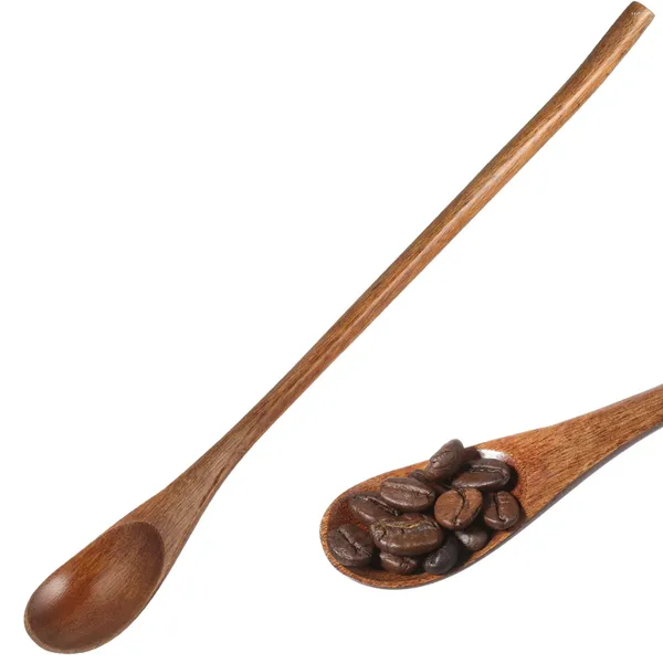 Cucchiai Cucchiaino da caffè con manico lungo in stile giapponese mescolando in legno retrò miele Nanmu piccolo