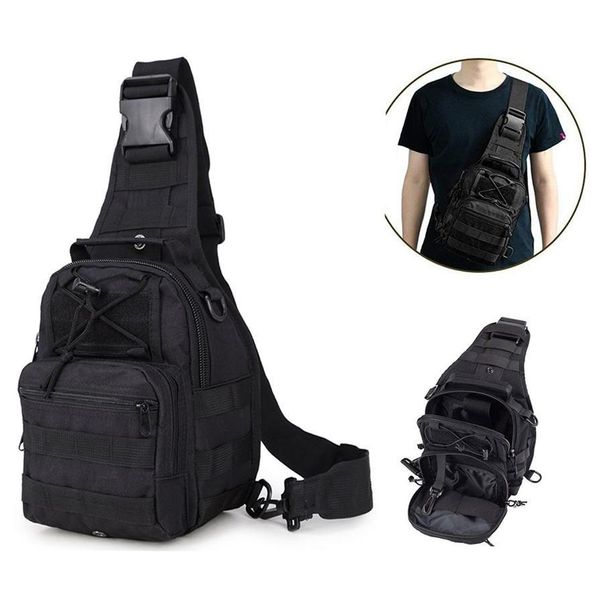 Sacos de esporte tático ao ar livre saco de esportes único pacote de shoder mti-use à prova d'água peito cruz corpo sling mochila para caminhadas cam escalada26 dhagr