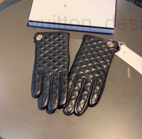 Перчатки Five Fingers Gloves Дизайнерские перчатки люксового бренда с кожаной подкладкой, зимние классические женские перчатки, теплые ветрозащитные незамерзающие перчатки с коробкой, очень хорошие, красивые YG0L