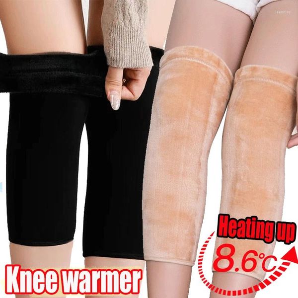 Calzini da donna invernali in pile addensato lungo peluche caldo spesso ginocchiere per coscia calze gamba ginocchiera scaldacollo in cashmere