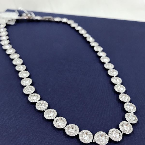 Designer de moda única fileira cheia de diamante redondo pulseira colar high-end luxo pingente colar feminino charme pulseira de diamante presente adequado