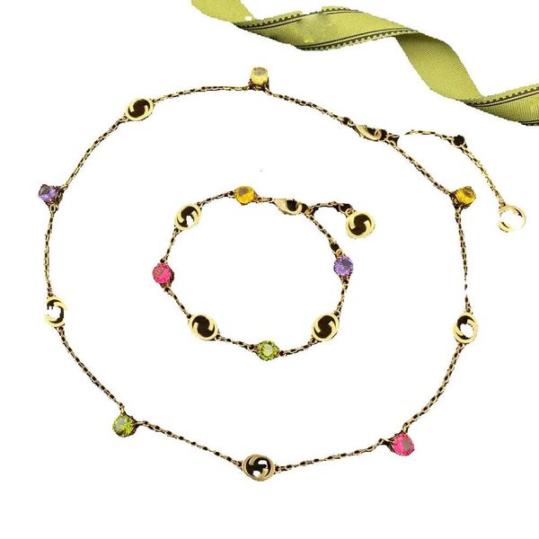 Классическое красочное ожерелье с драгоценными камнями, модный браслет, ювелирные изделия, G подвески, свадебные ожерелья с подвесками, браслет высокого качества с коробкой