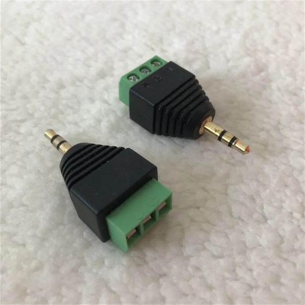 10 teile/los DC 3,5mm Vergoldete Adapter Stecker auf 3Pin Weibliche Schweißen-Freies Stereo Connecor Für Monitor Kamera kabel DIY