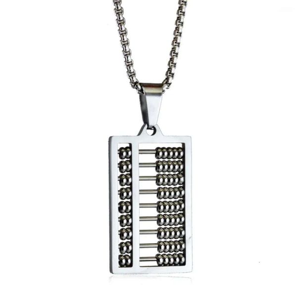 Collane con ciondolo Hi58 Abaco punk trendy personalizzato e minimalista in acciaio inossidabile con collana di perline mobili
